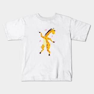 Cute Dancing Giraffe Kids T-Shirt